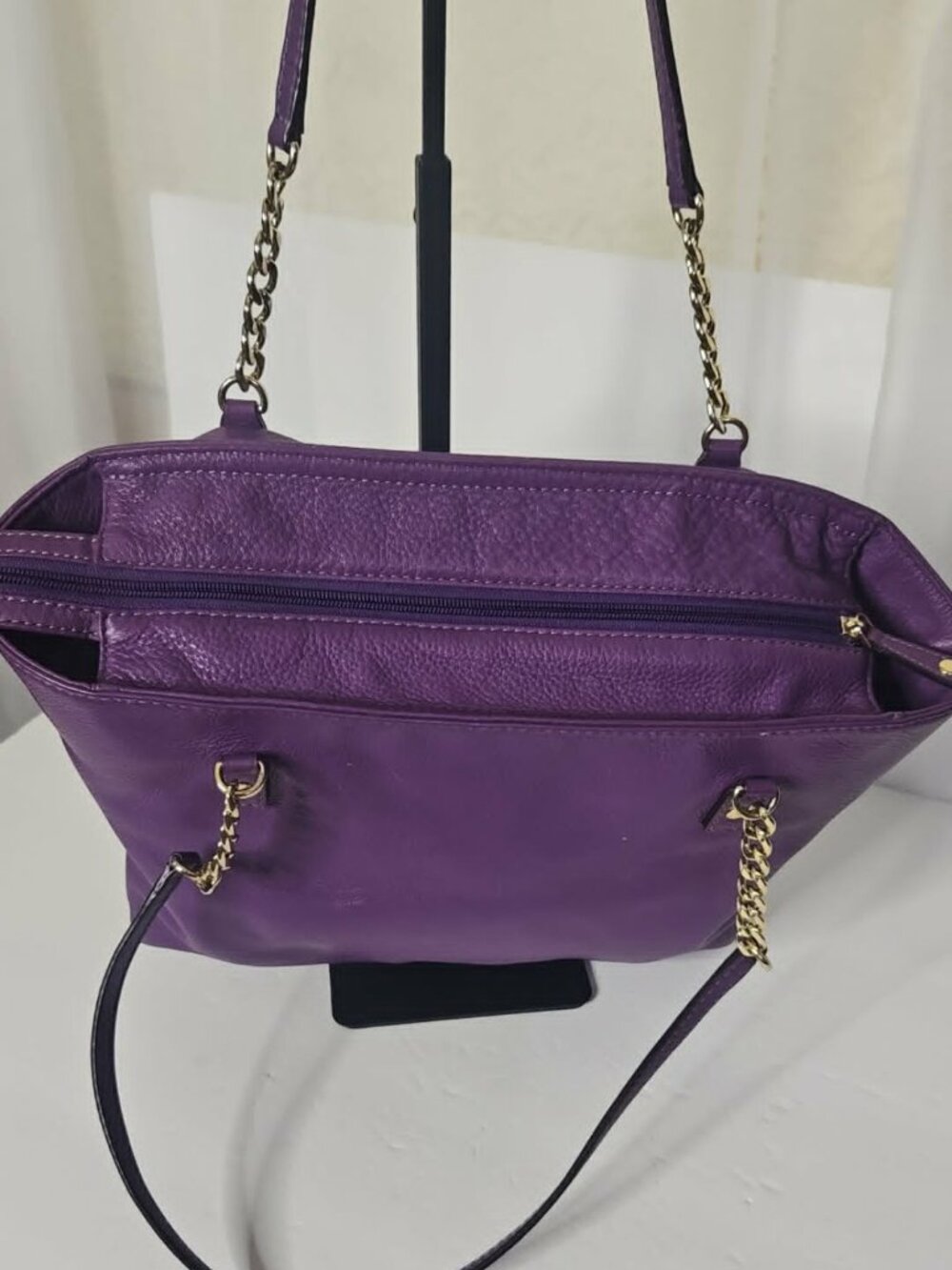 Authentic Michael Kors Purple Pebbled Leather Tote - Picture 9 of 9